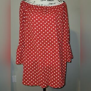 Misia Red Top with White Dots